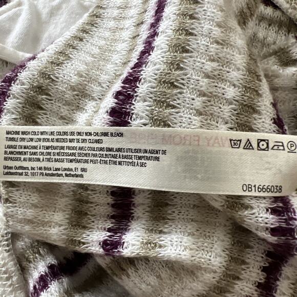 Free People Bodysuit Womens Lg By The Fire Thermal Striped Textured V-Neck Boho - Picture 11 of 11